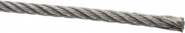 Value Collection - 5/32" Diam, Aircraft Cable - 2,600 Lb Breaking Strength, 7 x 7 Strand Core - Makers Industrial Supply