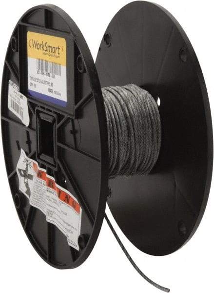 Value Collection - 3/32" Diam, Aircraft Cable - 920 Lb Breaking Strength, 7 x 7 Strand Core - Makers Industrial Supply