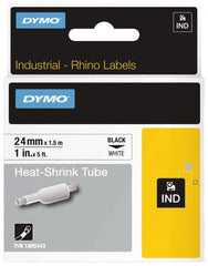 Dymo - 1" Wide x 60" Long, White Heat Shrinkable Polyolefin Label Printer Cartridge - For RHINO 6000, 6500 - Makers Industrial Supply