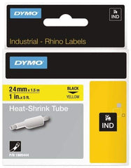 Dymo - 1" Wide x 60" Long, Yellow Heat Shrinkable Polyolefin Label Printer Cartridge - For RHINO 6000, 6500 - Makers Industrial Supply