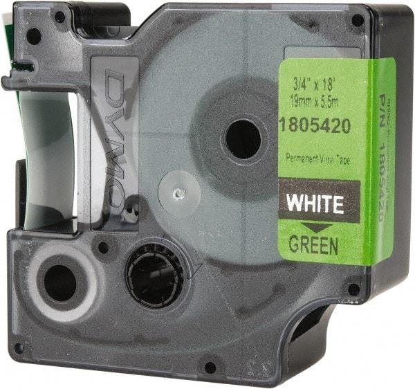 Dymo - 3/4" Wide x 216" Long, Green Vinyl Label Printer Cartridge - For RHINO 4200, 5200, 6000, 6500 - Makers Industrial Supply