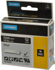 Dymo - 5" Wide x 216" Long, Black Vinyl Label Printer Cartridge - For RHINO 1000, 3000, 4200, 5000, 5200,6000, 6500 - Makers Industrial Supply