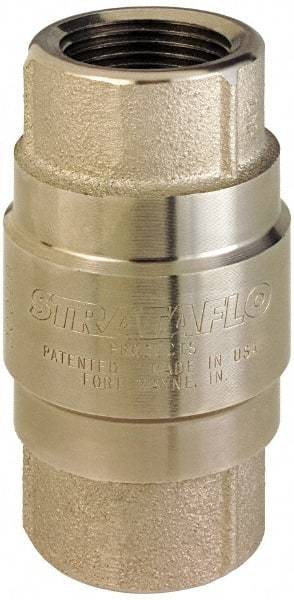 Strataflo - 3/8" Nickel Plated Brass Check Valve - Inline, FNPT x FNPT, 400 WOG - Makers Industrial Supply