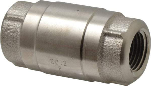 Strataflo - 1/2" Nickel Plated Brass Check Valve - Inline, FNPT x FNPT, 400 WOG - Makers Industrial Supply