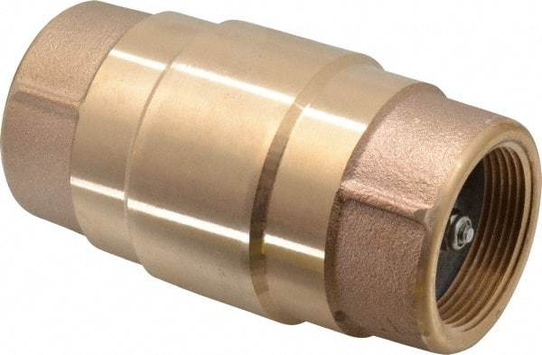 Strataflo - 1-1/2" Brass Check Valve - Inline, FNPT x FNPT, 200 WOG - Makers Industrial Supply