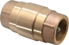 Strataflo - 1-1/2" Brass Check Valve - Inline, FNPT x FNPT, 200 WOG - Makers Industrial Supply