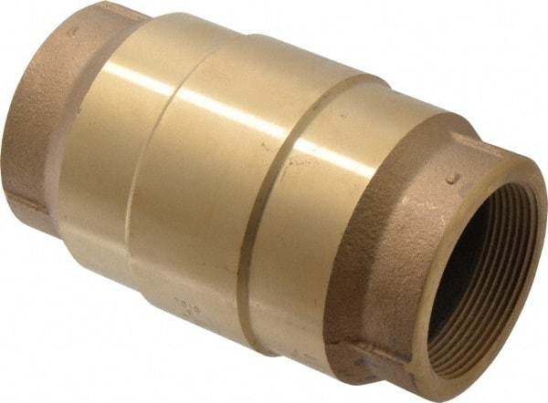 Strataflo - 2" Brass Check Valve - Inline, FNPT x FNPT, 200 WOG - Makers Industrial Supply