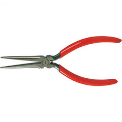 Xcelite - 1-11/16" OAL, 1-23/32" Jaw Length x 15/32" Jaw Width, Long Needle Nose Pliers - Serrated Jaw, Heavy Duty Plastic Dipped Handle - Makers Industrial Supply