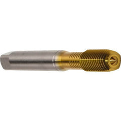 Emuge - M10x1.00 Metric Fine 6HX Modified Bottoming Thread Forming Tap - Cobalt, TiN Finish, 90mm OAL, 18mm Thread Length, Right Hand Thread, Series Druck - Makers Industrial Supply