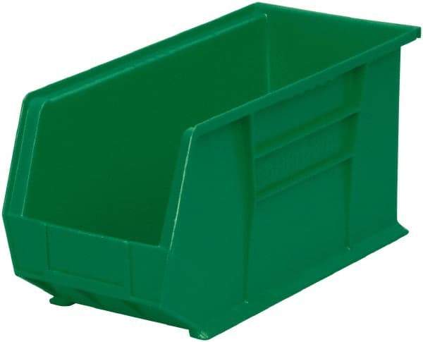 Akro-Mils - 60 Lb. Load Capacity, 18" Deep, Green Polymer Hopper Stacking Bin - 9" High x 8-1/4" Wide x 18" Long - Makers Industrial Supply