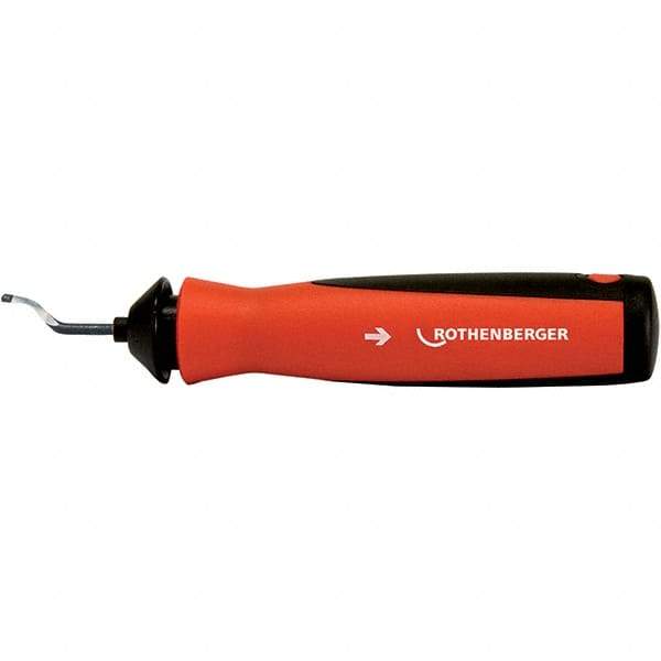 Rothenberger - Bi-Directional Hand Deburring Curved Tool - High Speed Steel Blade, 5" Blade Length, Hole Chamfering - Makers Industrial Supply