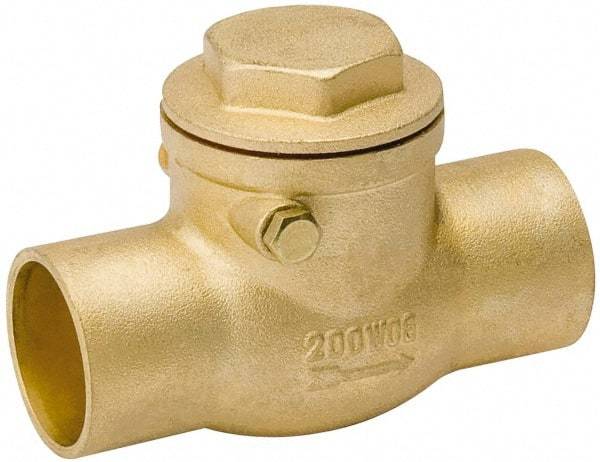 Value Collection - 3/4" Brass Check Valve - Check Swing, C x C, 200 WOG - Makers Industrial Supply