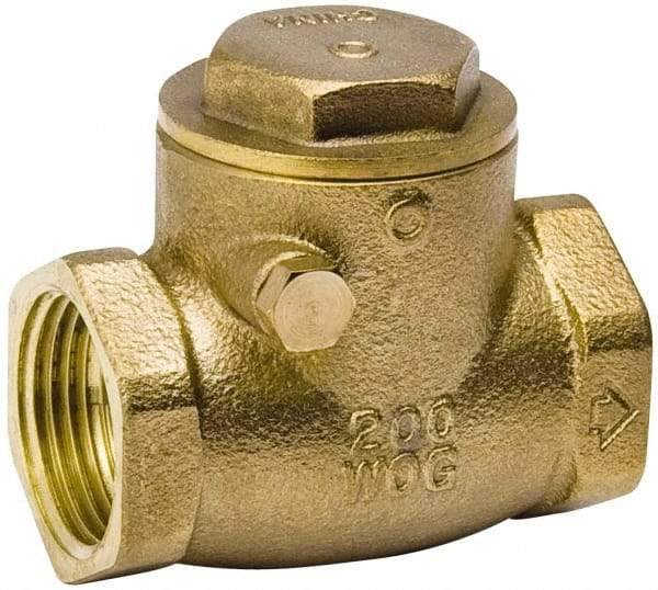 Value Collection - 1-1/2" Brass Check Valve - Check Swing, IPS, 200 WOG - Makers Industrial Supply