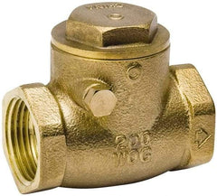 Value Collection - 1-1/4" Brass Check Valve - Check Swing, IPS, 200 WOG - Makers Industrial Supply