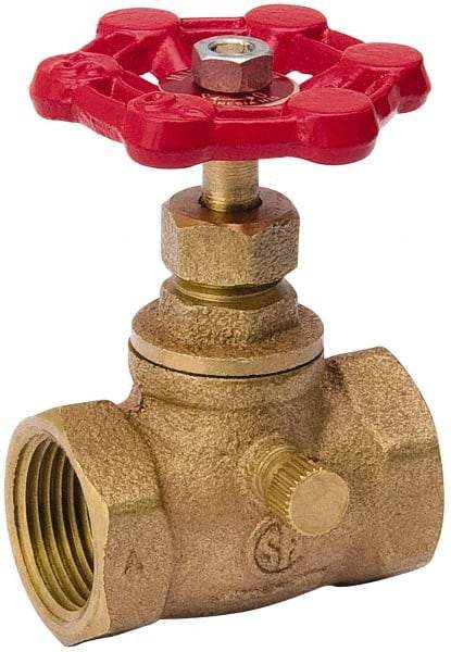 Value Collection - 3/4" Pipe, 125 psi WOG Rating, Brass Stop & Waste Valve - Lobe Type Handle, IPS End Connections, Use with Water, Oil, Air - Makers Industrial Supply