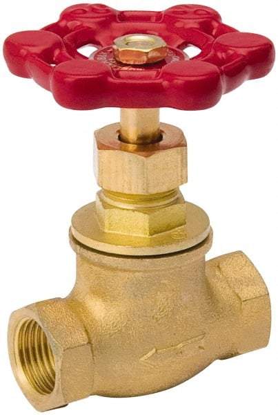 Value Collection - 3/4" Pipe, 125 psi WOG Rating, Brass, Stop Valve - Lobe Type Handle, IPS End Connections, Use with Water, Oil, Air - Makers Industrial Supply