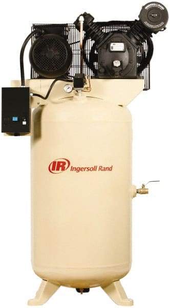 Ingersoll-Rand - 5 hp, 80 Gal Stationary Electric Vertical Air Compressor - Three Phase, 175 Max psi, 16.8 CFM, 460 Volt - Makers Industrial Supply