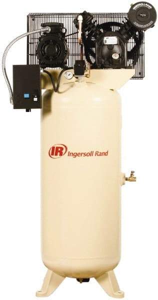 Ingersoll-Rand - 5 hp, 60 Gal Stationary Electric Vertical Air Compressor - Three Phase, 175 Max psi, 14 CFM, 460 Volt - Makers Industrial Supply