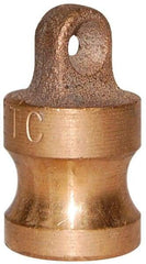 EVER-TITE Coupling Products - 4" Brass Cam & Groove Suction & Discharge Hose Dust Plug For Use with Couplers - Part DP, 100 Max psi - Makers Industrial Supply