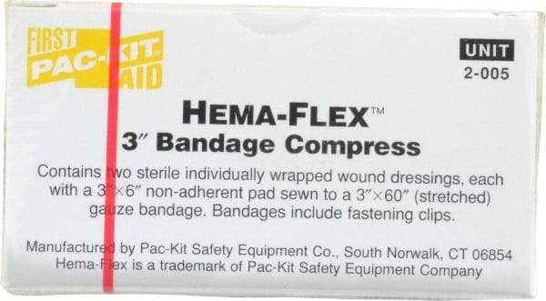 Medique - 3" Long x 3" Wide, General Purpose Compress - Yellow, Compress Bandage - Makers Industrial Supply