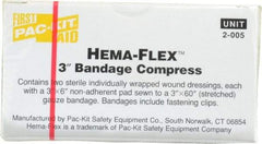 Medique - 3" Long x 3" Wide, General Purpose Compress - Yellow, Compress Bandage - Makers Industrial Supply