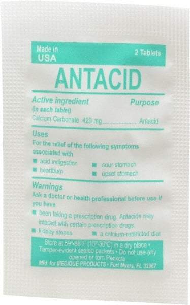 Medique - Mint Flavor Medi-First Antacid Tablets - Antacids & Stomach Relief - Makers Industrial Supply