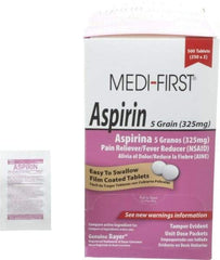 Medique - Medi-First Aspirin Tablets - Headache & Pain Relief - Makers Industrial Supply