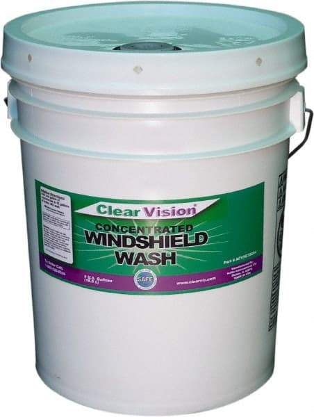 Clear Vision - Water-Based Solution Windshield Washer Fluid - 5 Gal Pail - Makers Industrial Supply