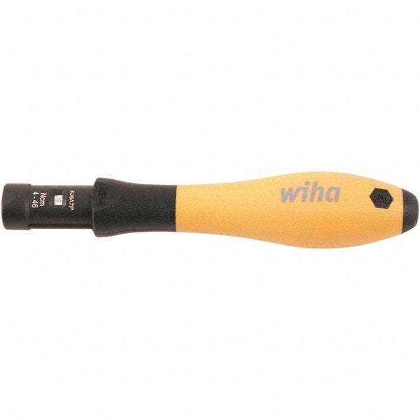 Wiha - 1 Piece, 0.04 to 0.46 N/m, Adjustable Torque Limiting Screwdriver - 4" OAL, 1/4" Drive - Makers Industrial Supply