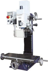 Palmgren - 7" Table Width x 19-11/16" Table Length, Electronic Variable Speed Control, 1 Phase Knee Milling Machine - 2MT Spindle Taper, 1-1/4 hp - Makers Industrial Supply