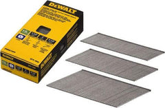 DeWALT - 15 Gauge 2-1/2" Long Finishing Nails for Power Nailers - Steel, Bright Finish, Smooth Shank, Angled Stick Collation, Round Head, Chisel Point - Makers Industrial Supply