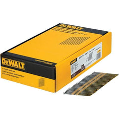 DeWALT - 9 Gauge 3-1/4" Long Framing Nails for Power Nailers - Steel, Bright Finish, Smooth Shank, Angled Stick Collation, Round Head - Makers Industrial Supply