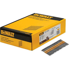 DeWALT - 9 Gauge 3" Long Framing Nails for Power Nailers - Steel, Bright Finish, Smooth Shank, Angled Stick Collation, Round Head - Makers Industrial Supply