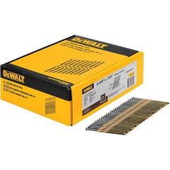 DeWALT - 12 Gauge 2.38" Long Framing Nails for Power Nailers - Steel, Bright Finish, Smooth Shank, Angled Stick Collation, Round Head - Makers Industrial Supply