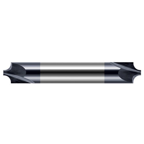 Corner Rounding End Mills - 0.0050″ Radius × 0.0470″ (3/64″) Pilot Diameter Carbide Corner Rounding End Mill DE, 2 Flutes, AlTiN Coated - Exact Industrial Supply