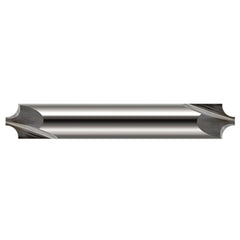 Corner Rounding End Mills - 0.0390″ Radius × 0.1000″ Pilot Diameter Carbide 5° Flare Corner Rounding End Mill DE, 2 Flutes - Exact Industrial Supply