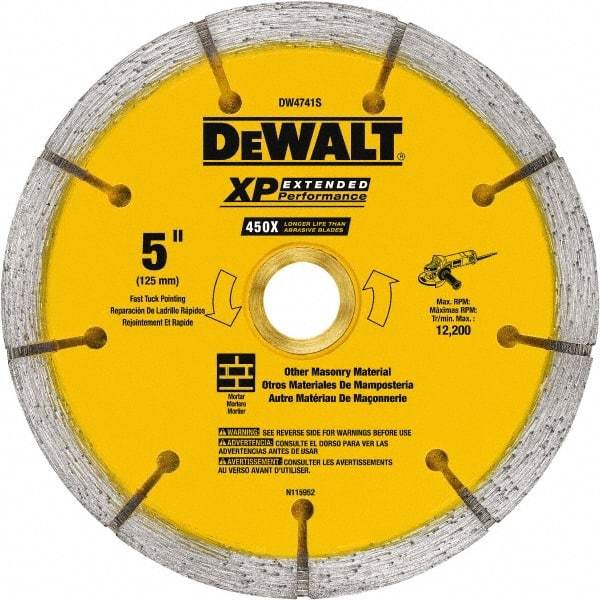 DeWALT - 5" Diam x 7/8" Hole x 1/4" Thick, I Hardness, Surface Grinding Wheel - Diamond, Type 1, Fine Grade - Makers Industrial Supply