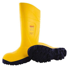 Tingley - Unisex Size 12 Medium Width Steel Knee Boot - Yellow, Navy, Polyurethane Upper, Polyurethane Outsole, 15" High, Pull-On - Makers Industrial Supply