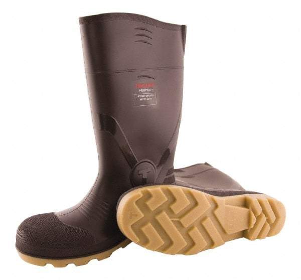 Tingley - Unisex Size 10 Medium Width Composite Knee Boot - Brown, Crepe, PVC Upper, PVC Outsole, 15" High, Pull-On - Makers Industrial Supply