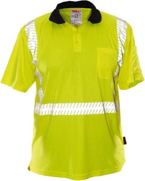 Tingley - Size 5XL, Lime, High Visibility, Short Sleeve Polo Shirt - 64 to 66" Chest, 1 Pocket, Polyester - Makers Industrial Supply