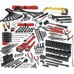 Proto - 172 Piece 1/4, 3/8 & 1/2" Drive Mechanic's Tool Set - Comes in Roller Cabinet - Makers Industrial Supply