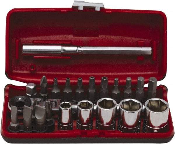 Blackhawk by Proto - 5 Piece 1/4" Drive Chrome Finish Socket Set - 6 Points, 6mm to 13mm Range, Metric Measurement Standard - Makers Industrial Supply