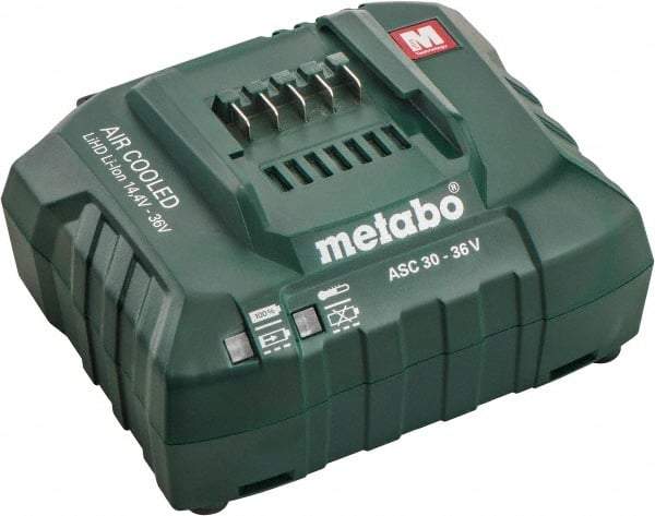 Metabo - 14.4/18/36 Volt, Lithium-Ion Power Tool Charger - 1 hr & 30 min to Charge, AC Wall Outlet Power Source - Makers Industrial Supply