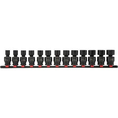 Blackhawk by Proto - 13 Piece 13/8" Drive Deep Well Impact Socket Set - 6 Points, 7 to 19mm Range, Metric Measurement - Makers Industrial Supply