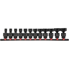 Blackhawk by Proto - 12 Piece 3/8" Drive Impact Socket Set - 6 Points, 5/16" to 1" Range, Inch Measurement Standard - Makers Industrial Supply