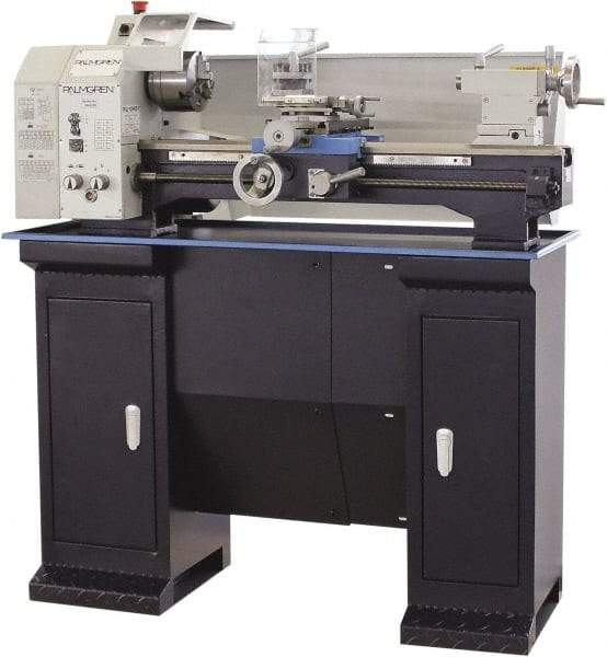 Palmgren - 10" Swing, 21-5/8" Between Centers, 115 Volt, Single Phase Bench Lathe - 4MT Taper, 1 hp, 150 to 2,400 RPM, 1" Bore Diam, 23" Deep x 19" High x 50" Long - Makers Industrial Supply