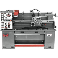 Jet - 14" Swing, 36-7/8" Between Centers, 230 Volt, Single Phase Bench Lathe - 2 hp, 70 to 1,900 RPM Spindle Speed, 2" Spindle Bore Diam, 76-13/32" OAL x 29-29/32" OAH x 59-13/16" Overall Depth - Makers Industrial Supply