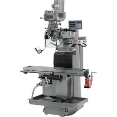 Jet - 54" Table Width x 12" Table Length, Variable Speed Pulley Control, 3 Phase Knee Milling Machine - R8 Spindle Taper, 5 hp - Makers Industrial Supply