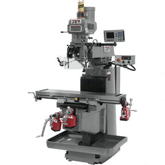 Jet - 54" Table Width x 12" Table Length, Variable Speed Pulley Control, 3 Phase Knee Milling Machine - NST40 Spindle Taper, 5 hp - Makers Industrial Supply