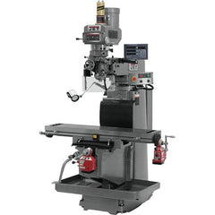 Jet - 54" Table Width x 12" Table Length, Variable Speed Pulley Control, 3 Phase Knee Milling Machine - R8 Spindle Taper, 5 hp - Makers Industrial Supply